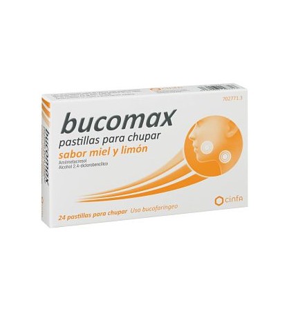 BUCOMAX 24 PASTILLAS PARA CHUPAR MIEL Y LIMON