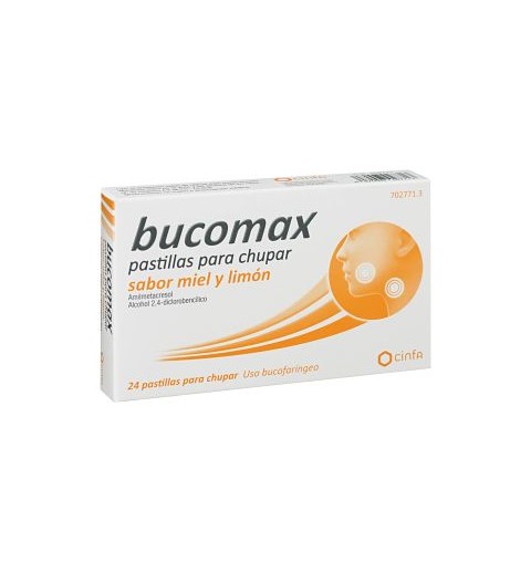BUCOMAX 24 PASTILLAS PARA CHUPAR MIEL Y LIMON