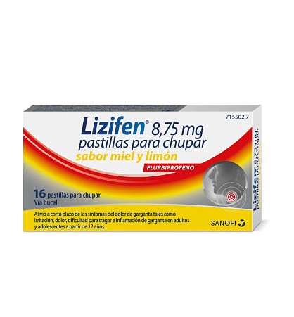 LIZIFEN 8.75 MG 16 PASTILLAS PARA CHUPAR MIEL LIMON