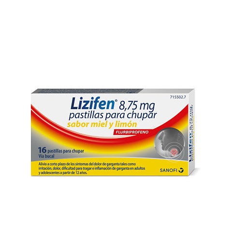 LIZIFEN 8.75 MG 16 PASTILLAS PARA CHUPAR MIEL LIMON