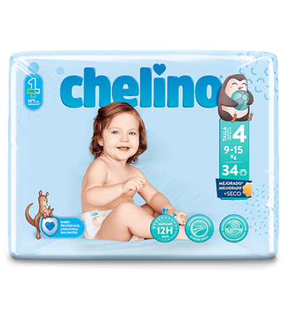 PAÑAL INFANTIL CHELINO TALLA 4 34 UNIDADES