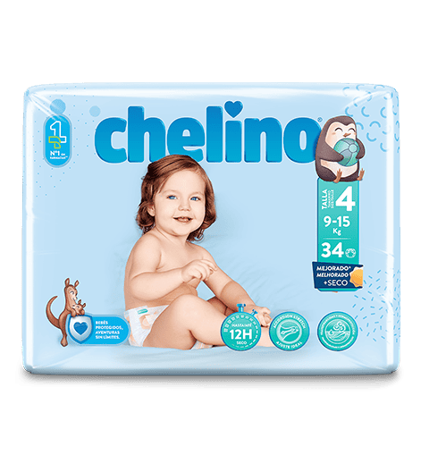 PAÑAL INFANTIL CHELINO TALLA 4 34 UNIDADES