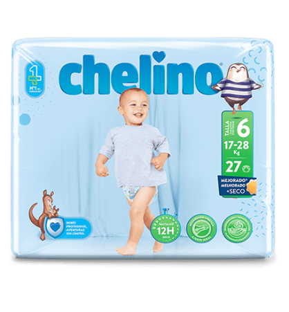 PAÑAL INFANTIL CHELINO TALLA 6 27 UNIDADES