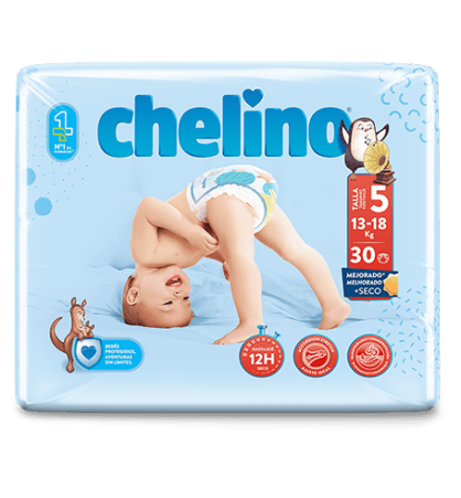 PAÑAL INFANTIL CHELINO TALLA 5 30 UNIDADES