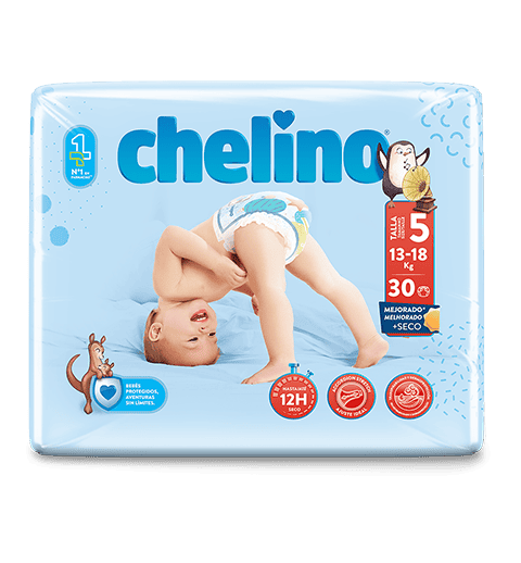 PAÑAL INFANTIL CHELINO TALLA 5 30 UNIDADES