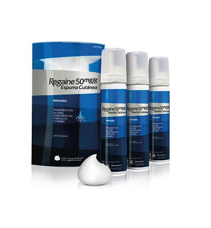 MINOXIDIL REGAINE* 50 MG/G ESPUMA CUTANEA 3 AEROSOLES 60 G