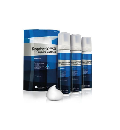 MINOXIDIL REGAINE* 50 MG/G ESPUMA CUTANEA 3 AEROSOLES 60 G