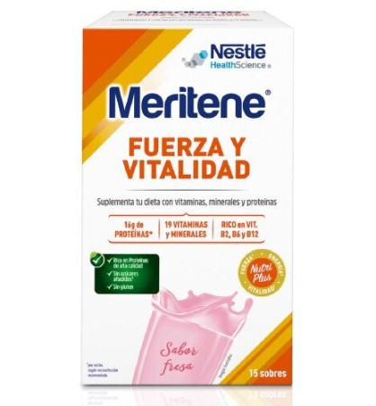 MERITENE FUERZA Y VITALIDAD 15 SOBRES FRESA