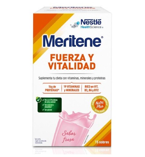 MERITENE FUERZA Y VITALIDAD 15 SOBRES FRESA