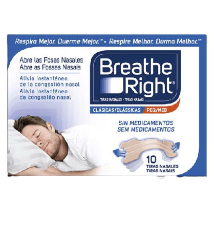 BREATHE RIGHT CLASICAS TIRA NASAL 10 UNIDADES TALLA PEQUEÑA-MEDIANA