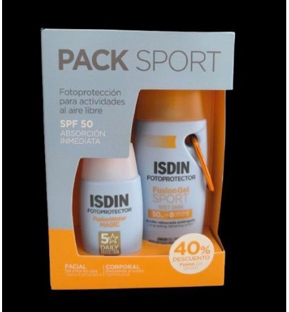 ISDIN PACK SPORT FOTOPROTECTOR FUSION SPORT SPF50+ GEL + FUSION WATER 50ML