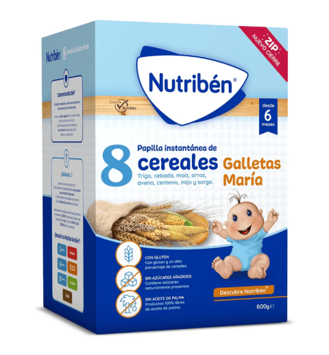 NUTRIBEN PAPILLA 8 CEREALES GALLETAS MARIA 600 G