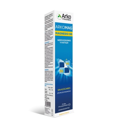 ARKOMAX MAGNESIO + VITAMINA B6 21 COMPRIMIDOS EFERVESCENTES